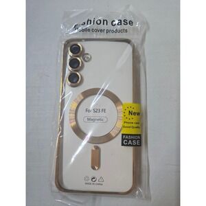 Niyo Magnetic Clear Case for Samsung Galaxy S23 FE Golden Frame